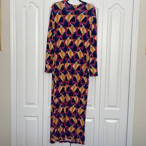 Long Sleeved Multi Color Dress